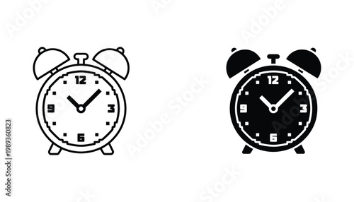 Alarm Clock Pixel Art Icon Time Management Graphic Asset
