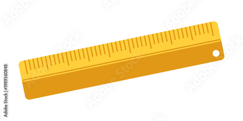 Ruler icon in flat style. Length scale meter vector illustration on isolated background. Metric stationery sign business concept.