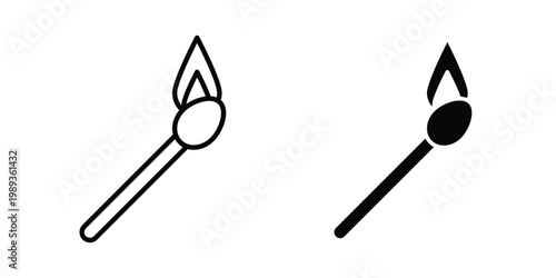 Matches icon in stroke outline style with flat version