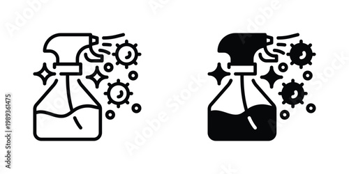 Disinfection Vector Line Icon for healthcare and medical