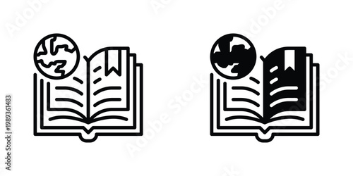 Encyclopedia Vector Line Icon for education and learning
