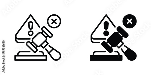 Sanction Vector Line Icon for law and government