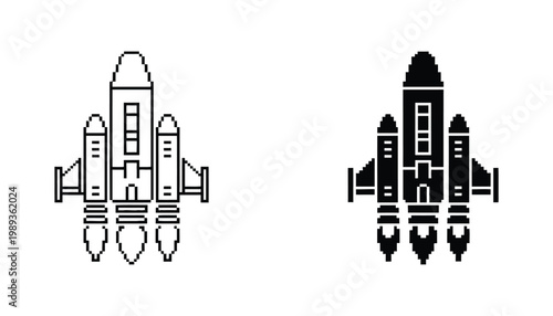 Rocket Pixel Art Icon Launch Technology Game Design