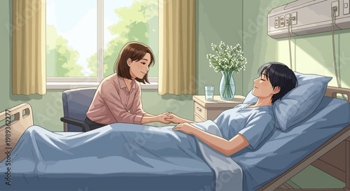 Doctor examining patient during hospital consultation