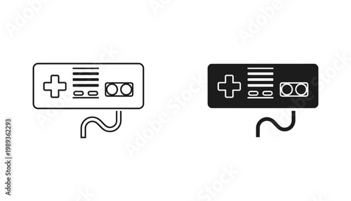 Game Controller Icon Retro Gaming Entertainment Vector