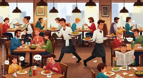 Group of people gathering in church and temple meeting scene