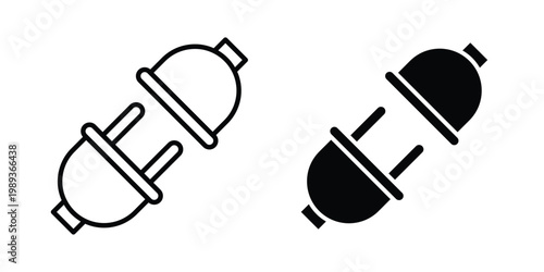 Plugin icon in stroke outline style with flat version