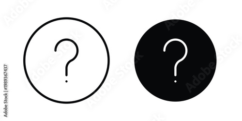 Question icon in stroke outline style with flat version
