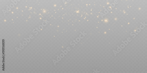 Gold Sparkle Particles PNG on Transparent Background, Glowing Dust Light Effect