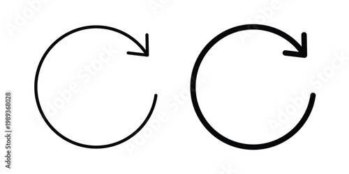 Reset icon in stroke outline style with flat version