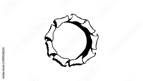 Ripped Paper, black isolated silhouette