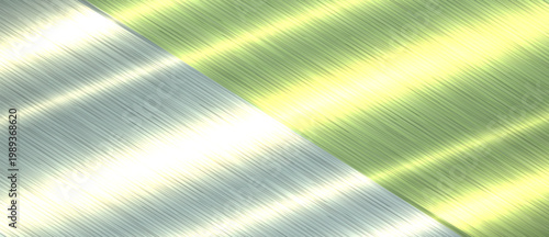 Silver green brushed metal texture background, shiny lustrous chrome metallic pattern banner.