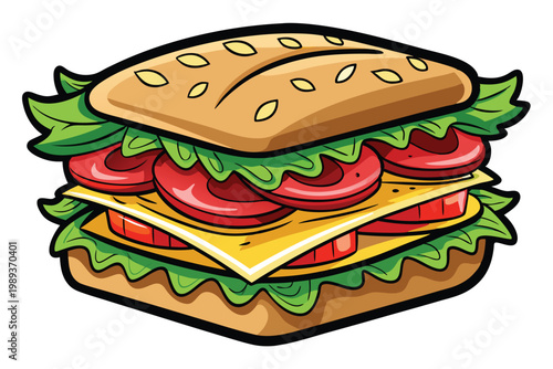 sandwich vector on white background
