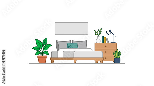 Sofa with pillows and wooden frame.