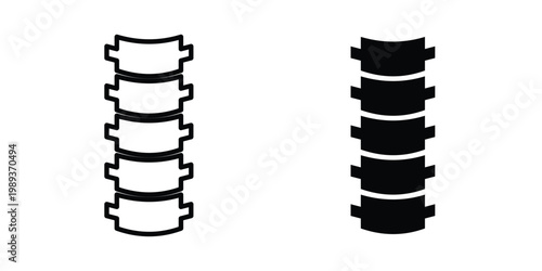 Spine icon in stroke outline style with flat version