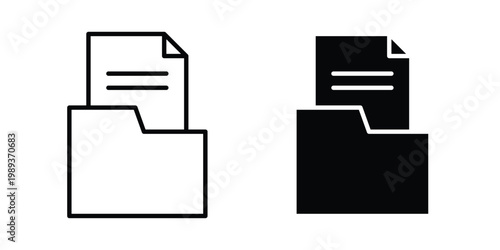 Store files icon in stroke outline style with flat version