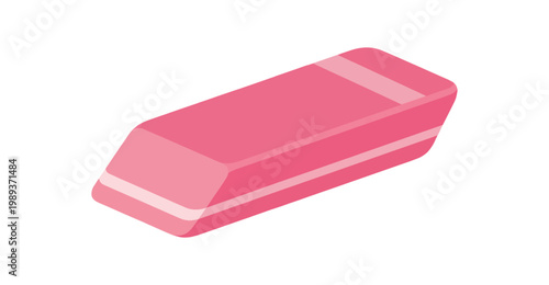 Pink Eraser Illustration: School Supply for Correcting Mistakes and Editing.