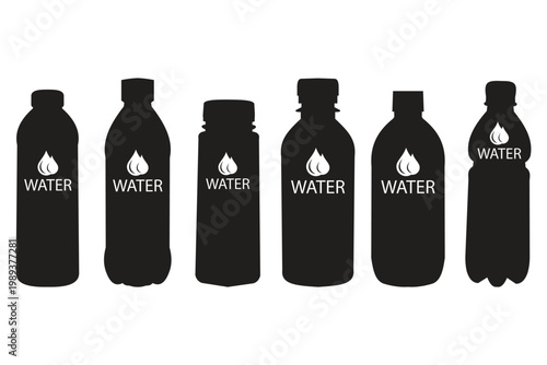 Water Bottle Icon – Drinking Bottle Hydration Symbol Vector Illustration