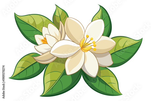 jasmine vector on white background