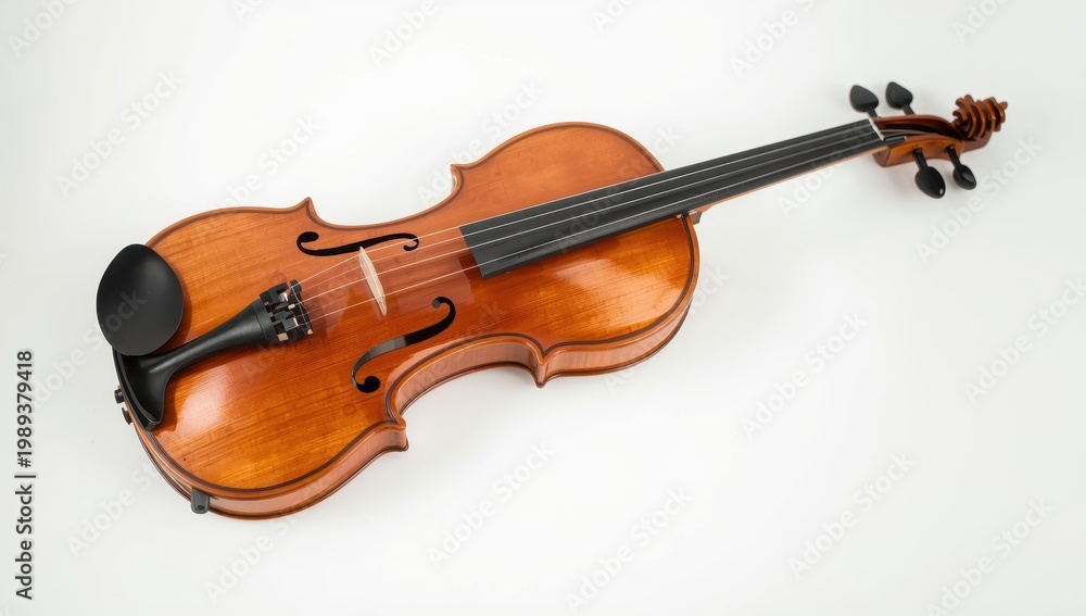 Fototapeta premium Violin against a white backdrop.