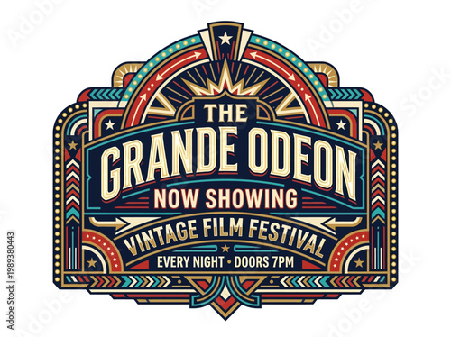 Retro Cinema Marquee for Vintage Film Festival