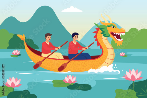 dragon boat festival illustration colorful template