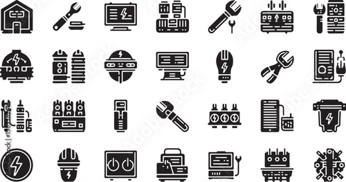 Collection of business and industry related icons