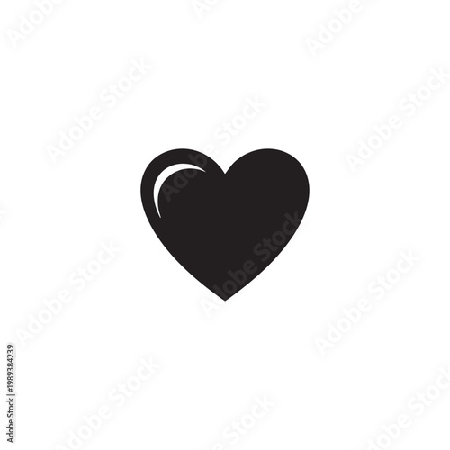 Black heart symbol on for love and valentines day concepts