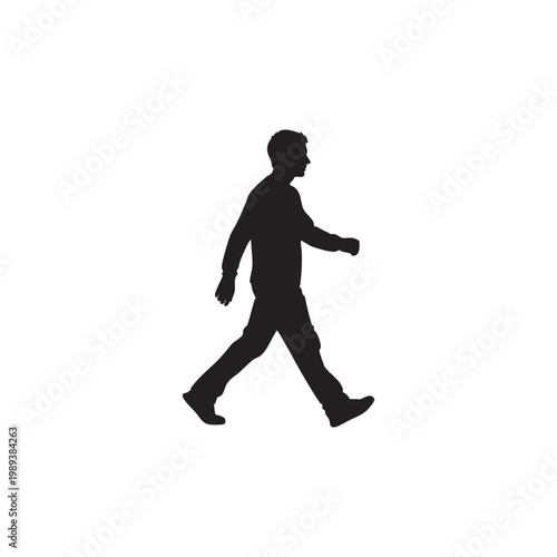 Silhouette of a man walking