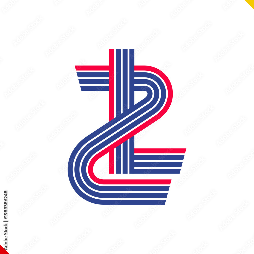 Obraz premium Parallel line monogram initial logo, combination of letter Z and L. Idea and inspiration for branding, company and corporation name abbreviation. personal and commercial purpose.