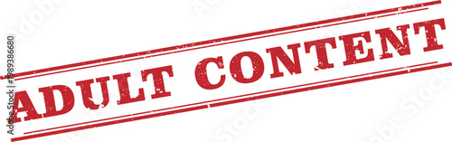 Adult Content Red Label Grunge Rubber Stamp Vector Illustration Design