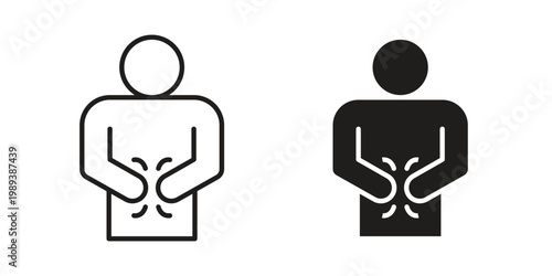Stomachache icon symbol, logo illustration. Vector graphics web design.