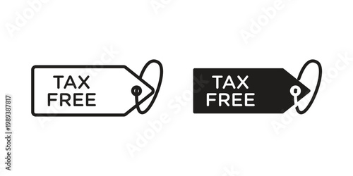 Tax free icon symbol, logo illustration. Vector graphics web design.