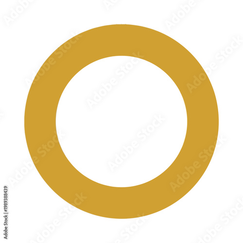 Flat gold bangle bracelet icon with smooth circular form and minimalist luxury style
