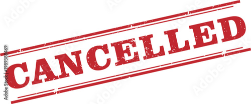 Canceled Red Label Grunge Rubber Stamp Vector Illustration Graphic Design