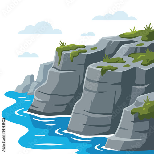 Serene coastal cliff landscape