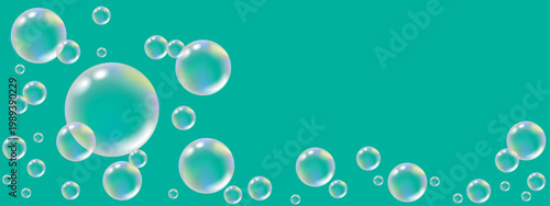 transparent rainbow bubbles on a  blue background.ai