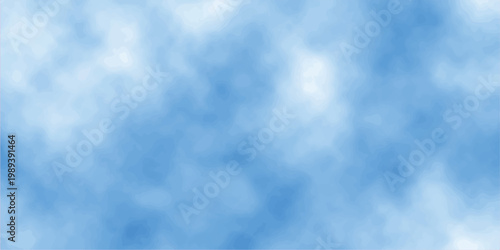 A beautiful clear blue sky background with fluffy white cumulus clouds creating a bright summer cloudscape in the sunny nature atmosphere