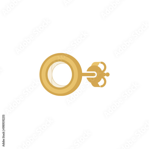 Minimal flat gold stud earring icon with clean circular design and modern luxury style