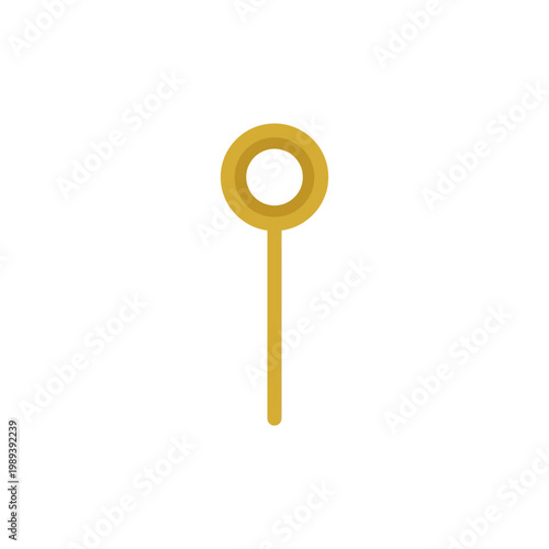 Minimal flat gold stud earring icon with clean circular design and modern luxury style