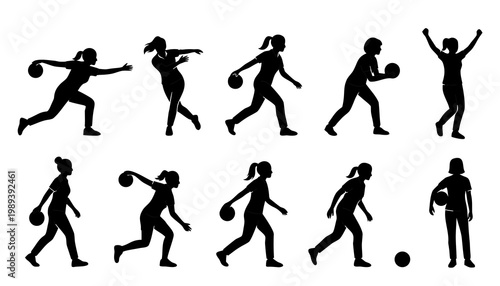 ボウリングをする人々