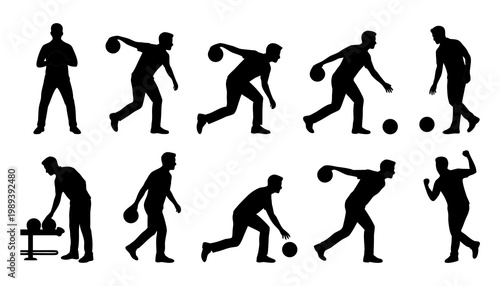 ボウリングをする人々