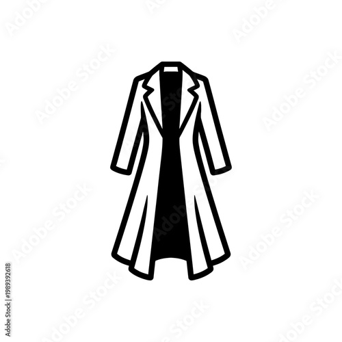 Sophisticated Long Trench Coat Icon