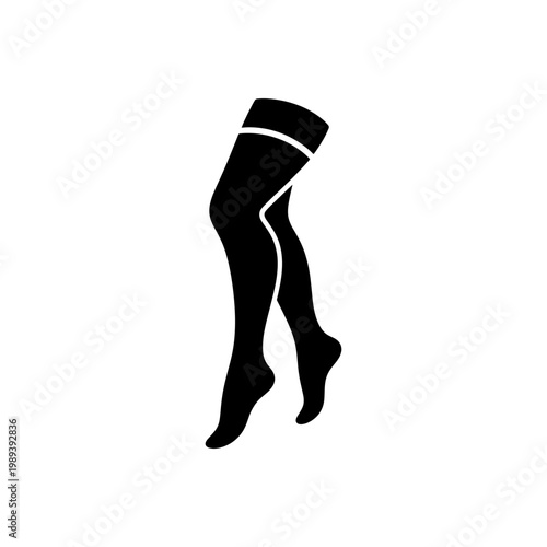 Elegant Female Leg Stockings Icon