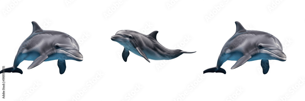 Fototapeta premium Graceful Jumping Dolphin Aquatic Animal:
