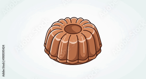 A brown, fluted dessert mold is shown against a white background