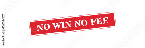 No Win No Fee Red Rectangular Stamp White Text Icon