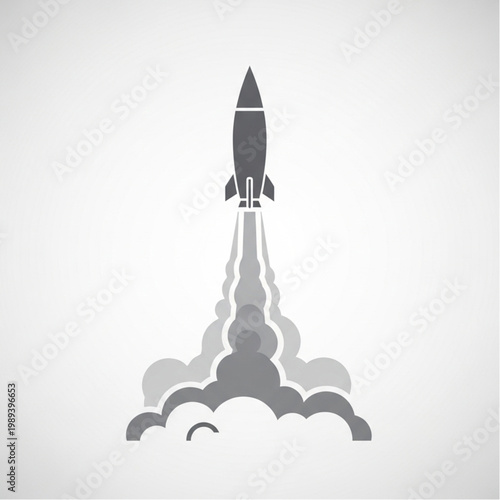 Gray Rocket Launching into the Air.