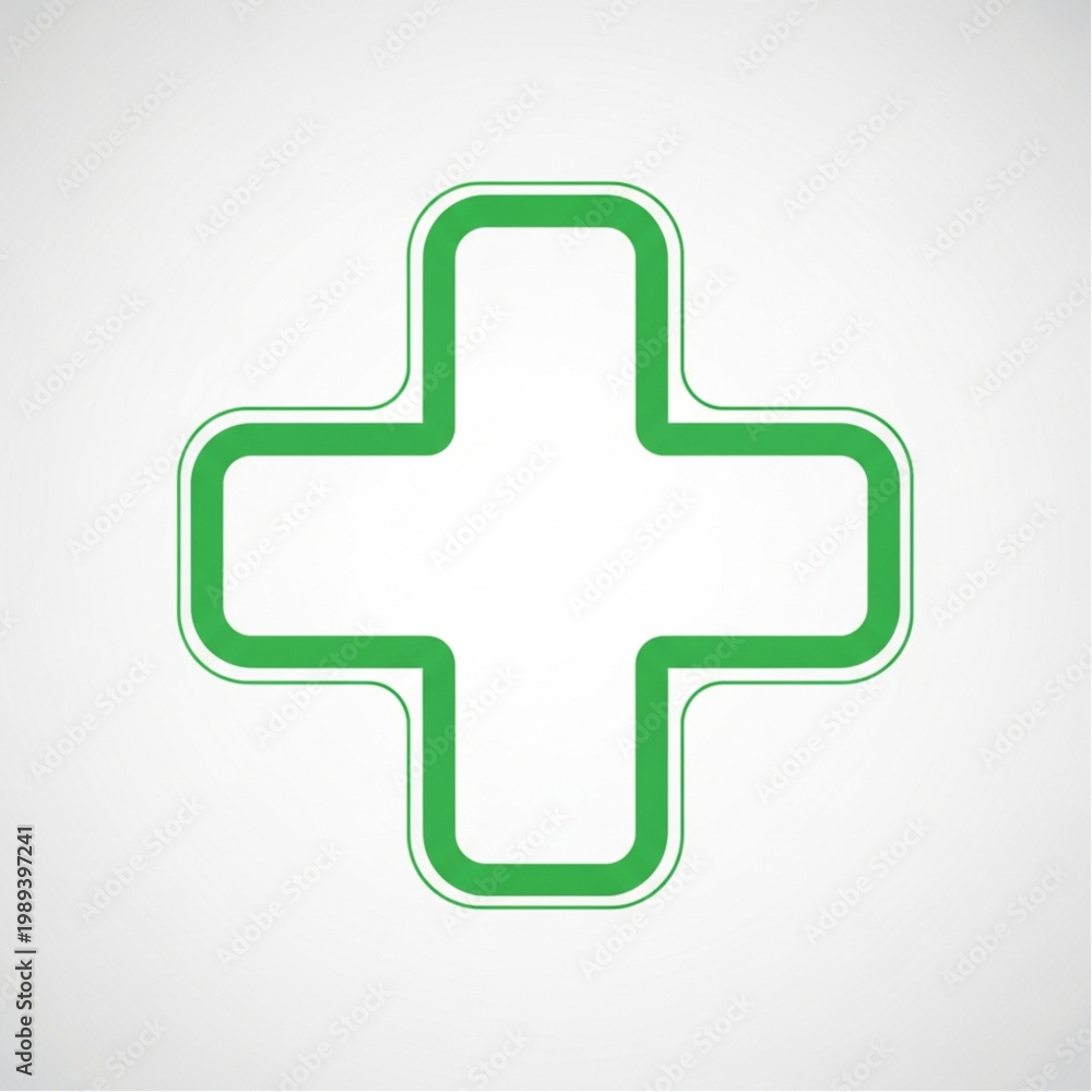 Fototapeta premium Green Medical Cross Symbol Health Sign.