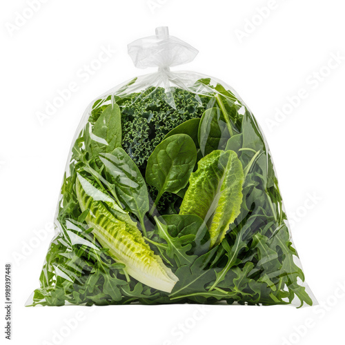 A bunch of fresh green lettuce leaves isolated on transparent background